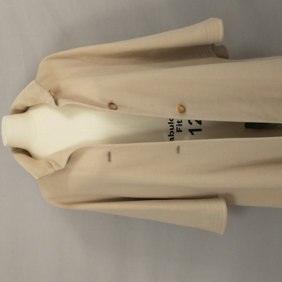 Vintage Italian Wing Sleeve Swing Coat Cashmere Blend Tan Lightweight Statement - Picture 6 of 13